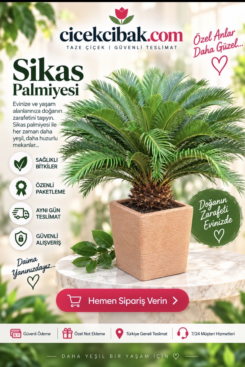 Tasarım  Saksıda Sikas Palmiye