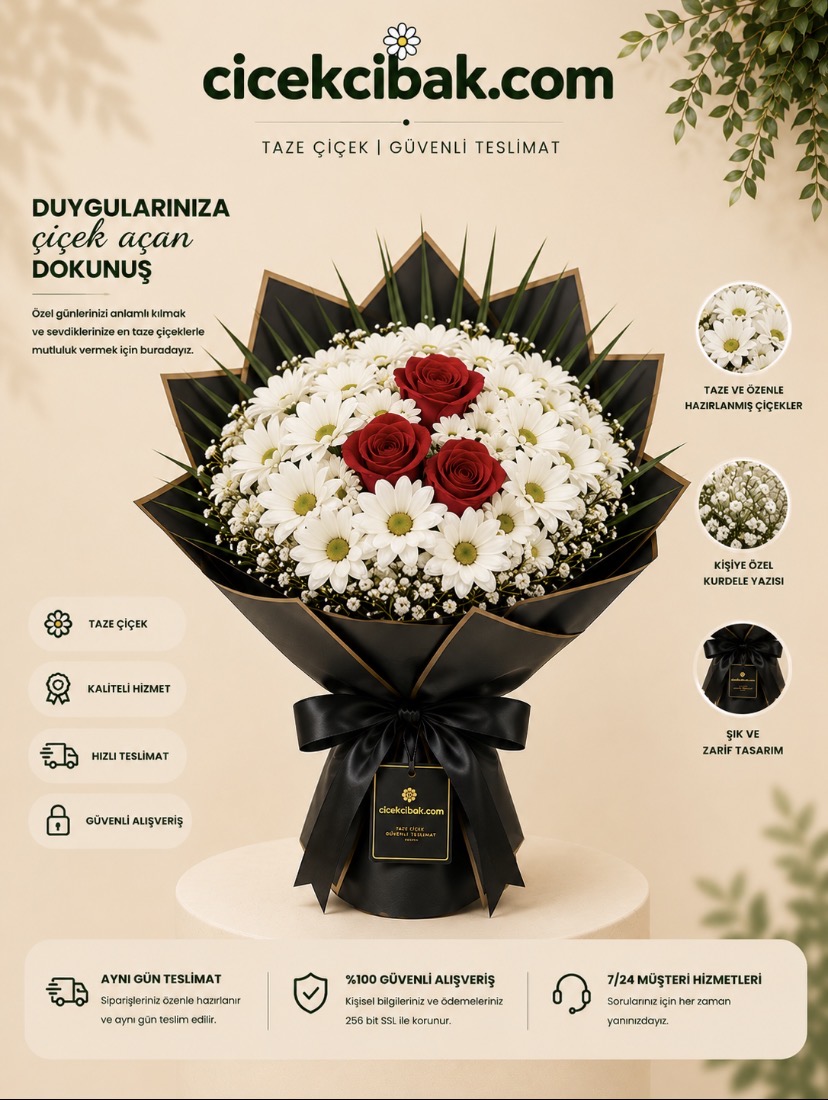 Beyaz Papatya Ve Gül