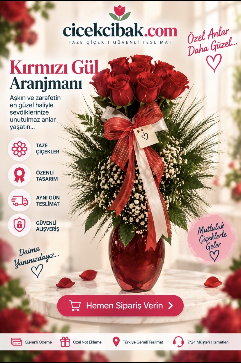Kalipso Vazoda Kırmızı Güller