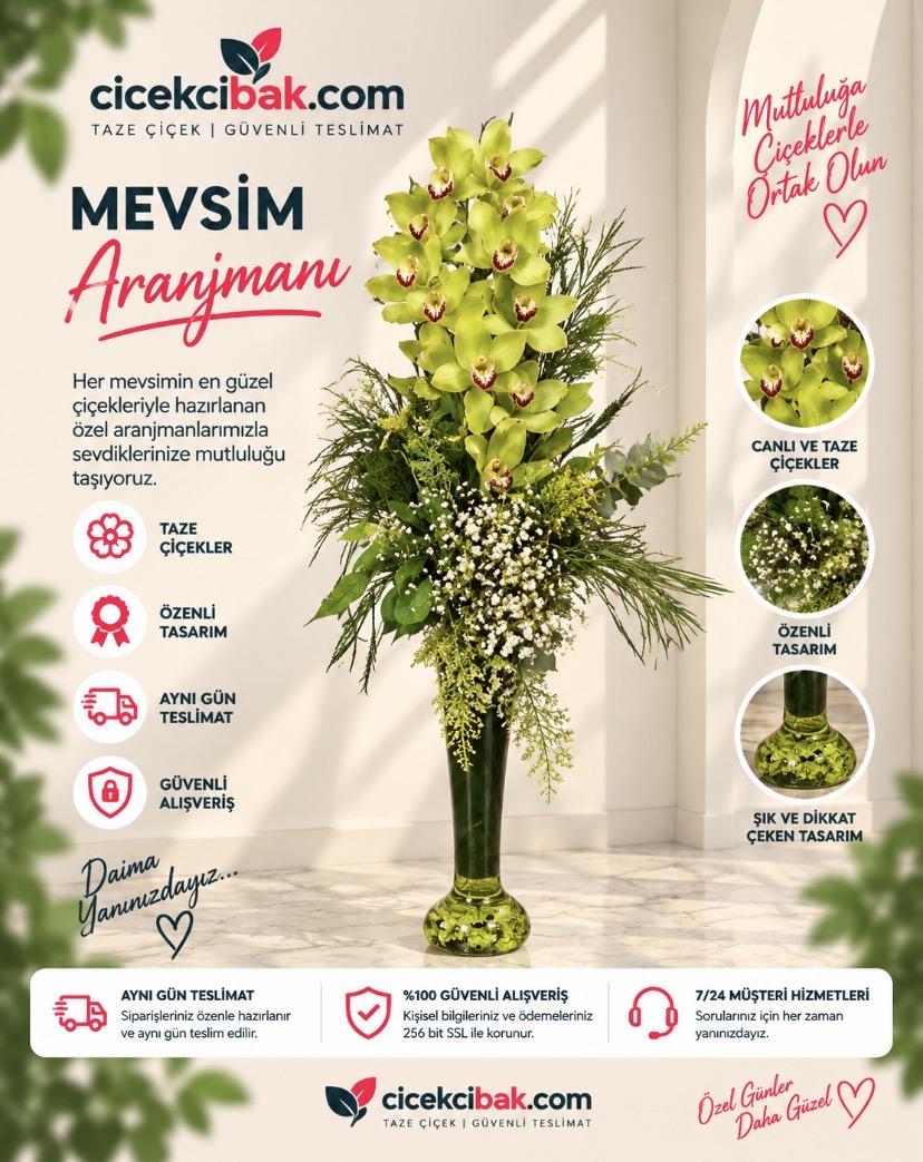 Fil Ayağı Vazoda Sarı Spidium Orkide