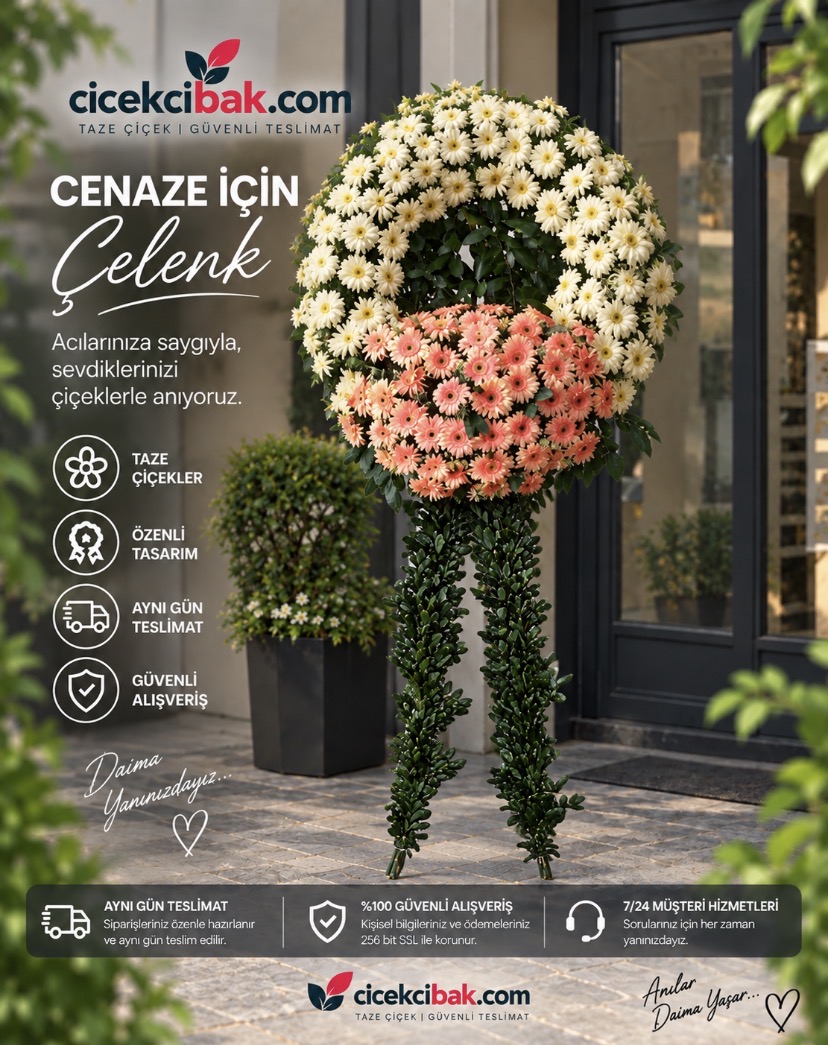 Çift Renk Gerbera Cenaze Çelenk