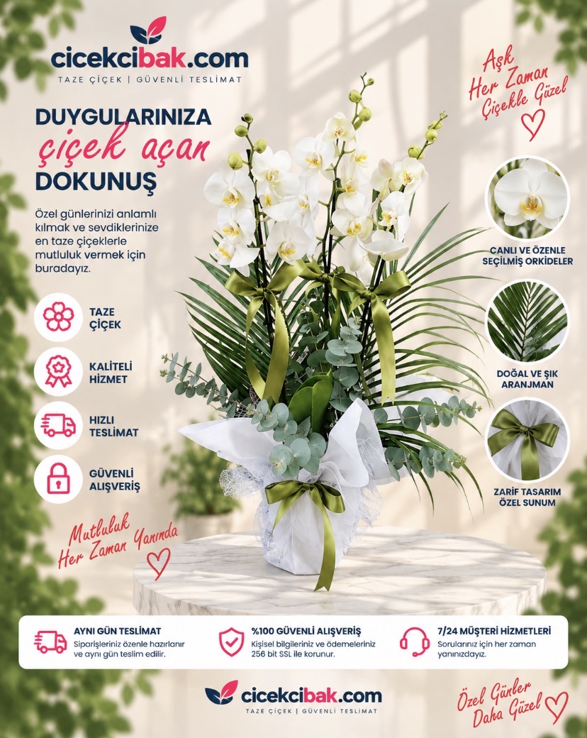 Jumbo 3 Dal Beyaz Orkide