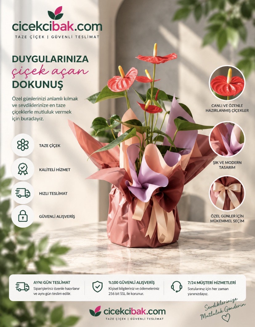 Saksı Antoryum Çiçeği