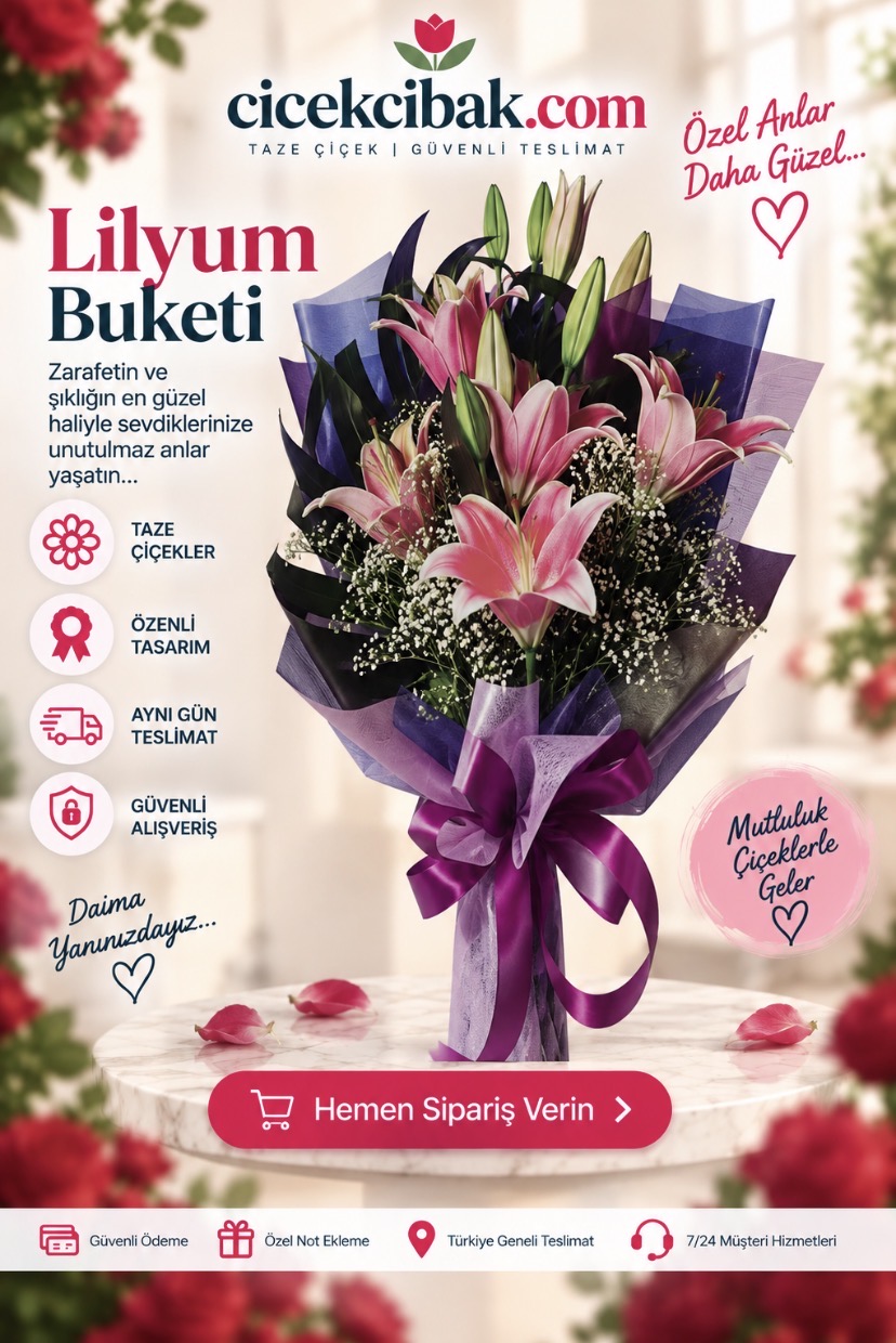 Pembe Lilyum Buketi