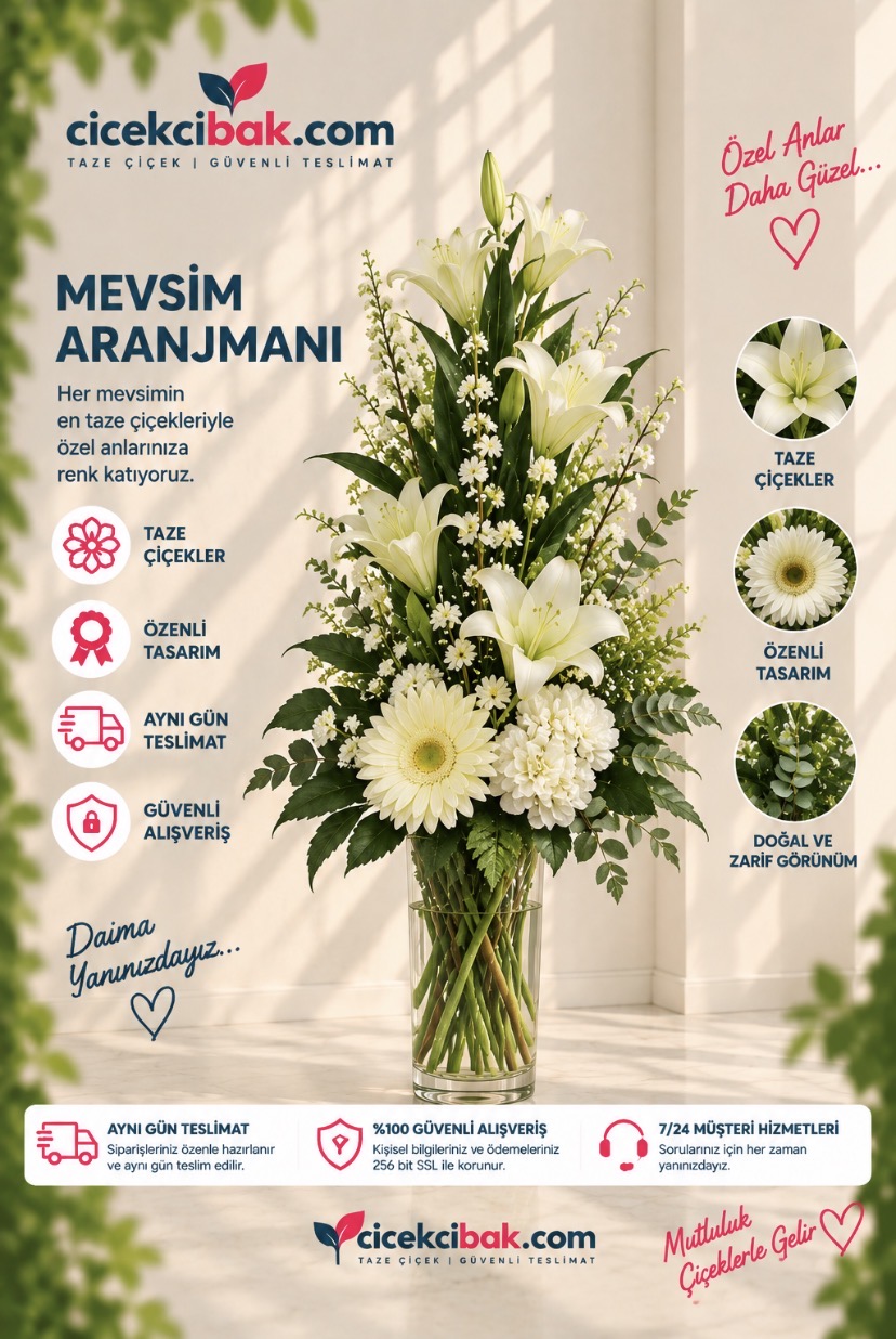 Cam Vazoda Lilyum Aranjmanı
