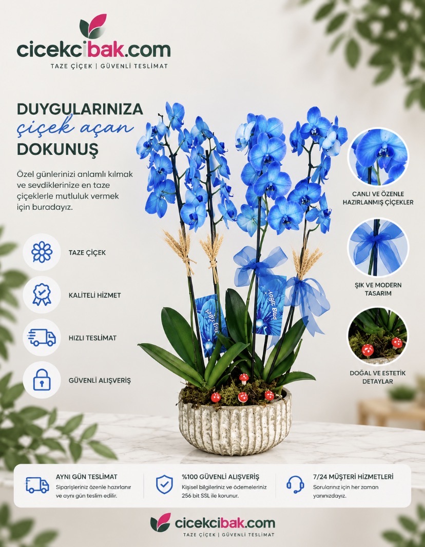 4 Dal Mavi Orkide