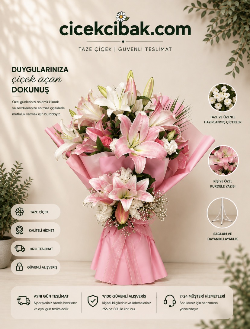 Pudra Kağıtta Pembe Lilyum