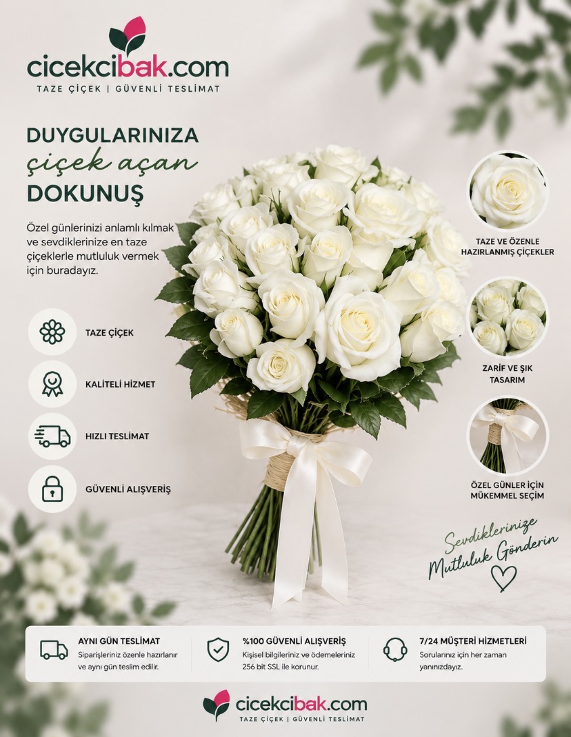 Gelin Çiçeği Beyaz Güller